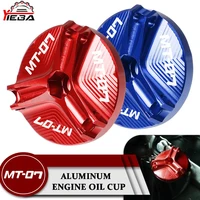 motorcycle accessories cnc aluminum engine oil filter cover oil plug caps for yamaha mt 07 mt07 2014 2015 2016 2017 2018 2019