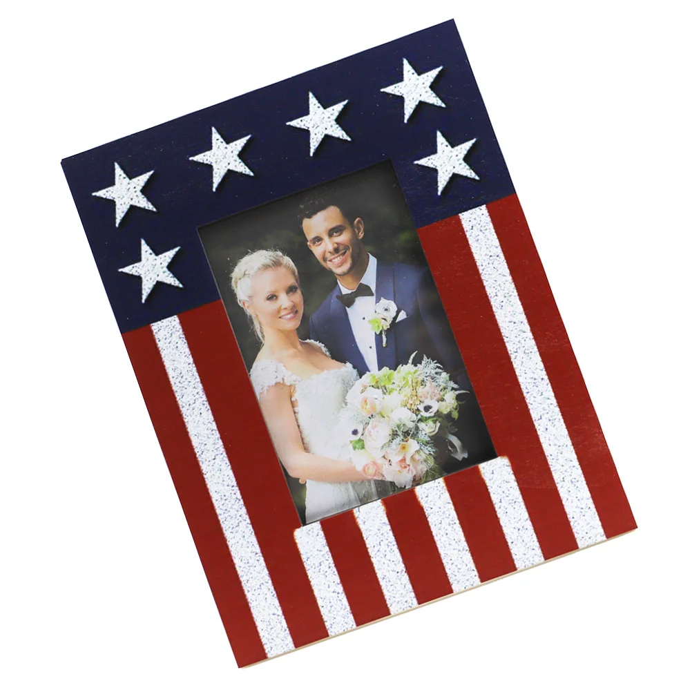 

Frame Photo Picture Day Independence July 4Thamerican Flag Party Patriotic Wedding Family Decorations Desktop Ornament