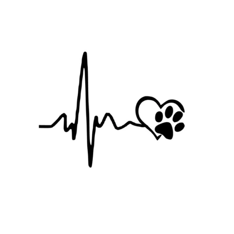 

Lovely Stickers Fashion Heartbeat Lifeline And Paw Cat Dog Heart Love Car Sticker Auto Decoration Decal PVC,14cm*11cm