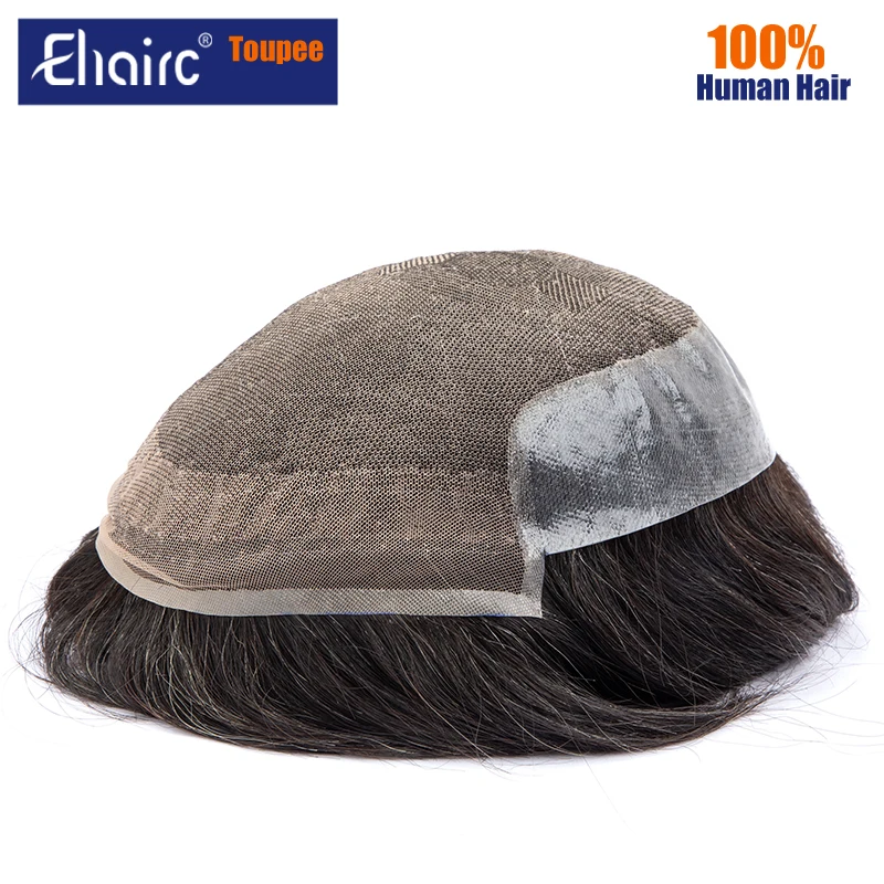 OCT Korean  Lace & PU Base Male Hair Prosthesis Natural Hairline Human Hair Toupee Man Wig Durable Exhuast Systems Free Shipping