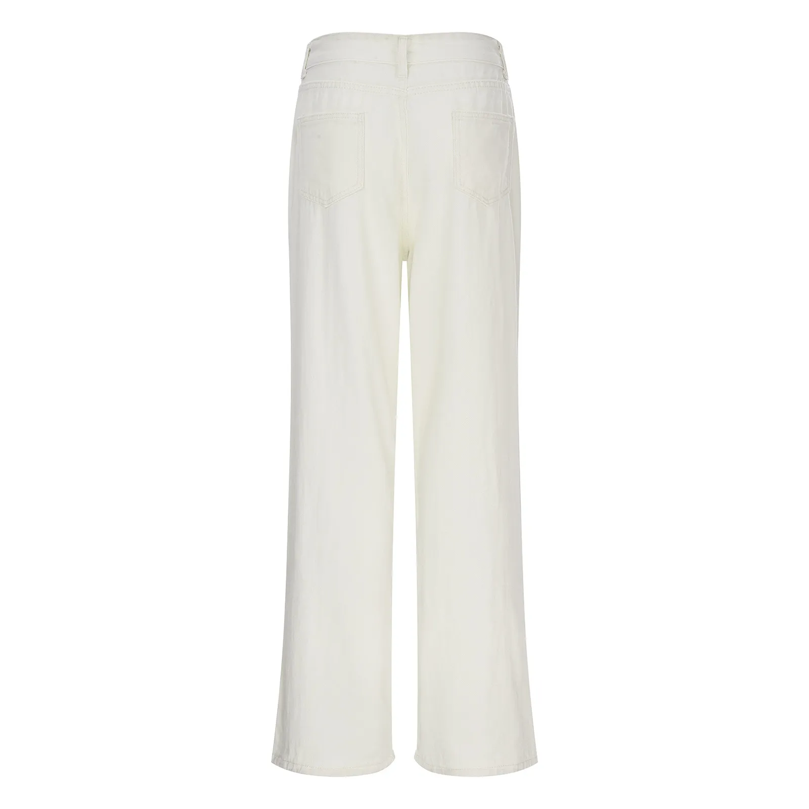 Женские винтажные джинсы в стиле Хай-стрит белые повседневные Прямые джинсовые