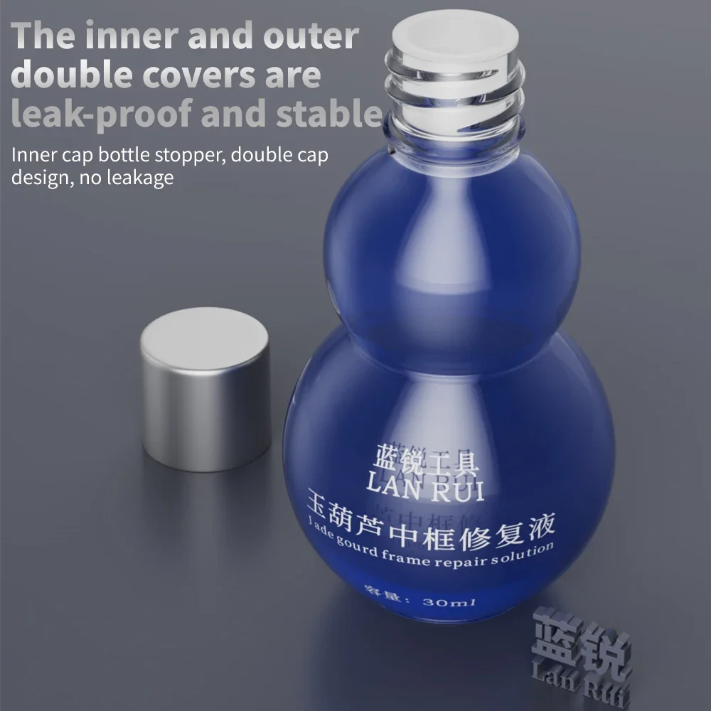 Фото LANRUI 30 мл Jade Calabash жидкость для ремонта средней рамки для материнской платы мобильного телефона, очищающая жидкость для дезактивации печатных плат в средней рамке, инструмент №2