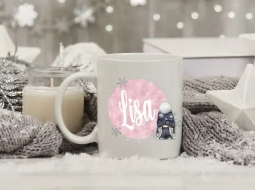Персонализированная чашка Gonk темно-синего и розового цвета для дочери сына