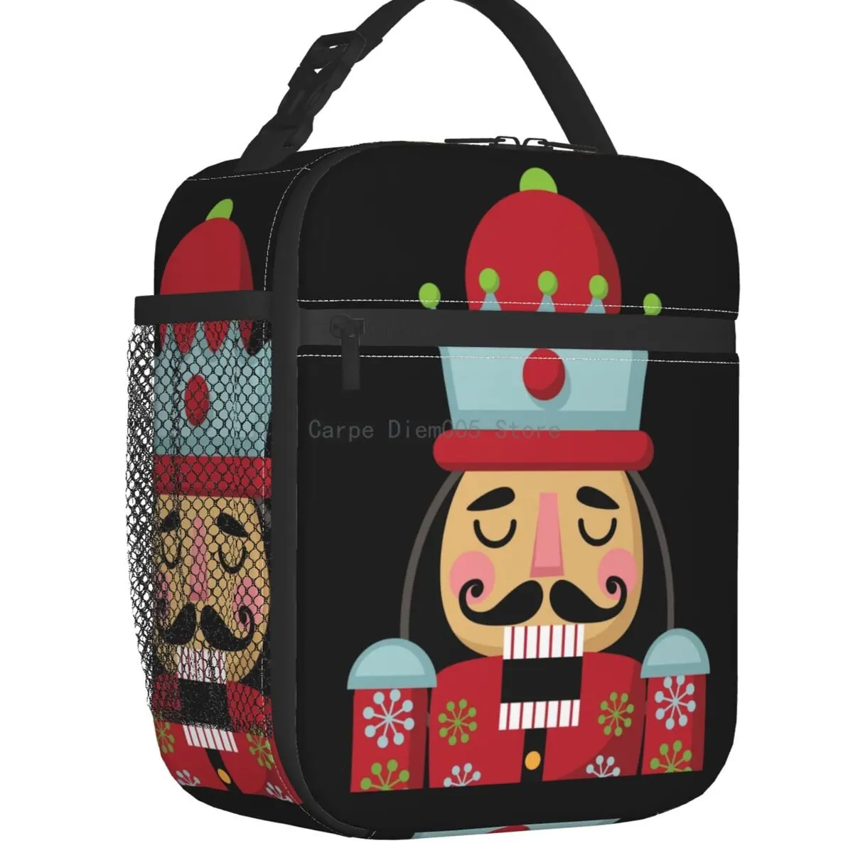 

Nutcracker Insulated Lunch Bag for Women Portable Cartoon Soldier Toy Christmas Gift Cooler Thermal Bento Box Office Work School