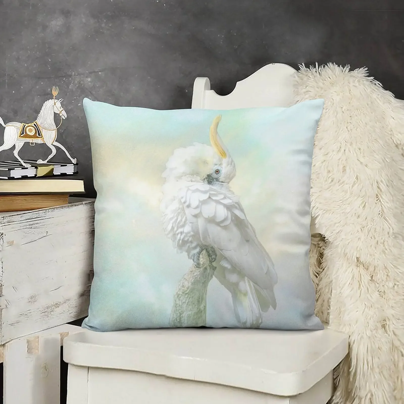 Декоративная подушка-какакато с сером подушка на заказ декоративные подушки для