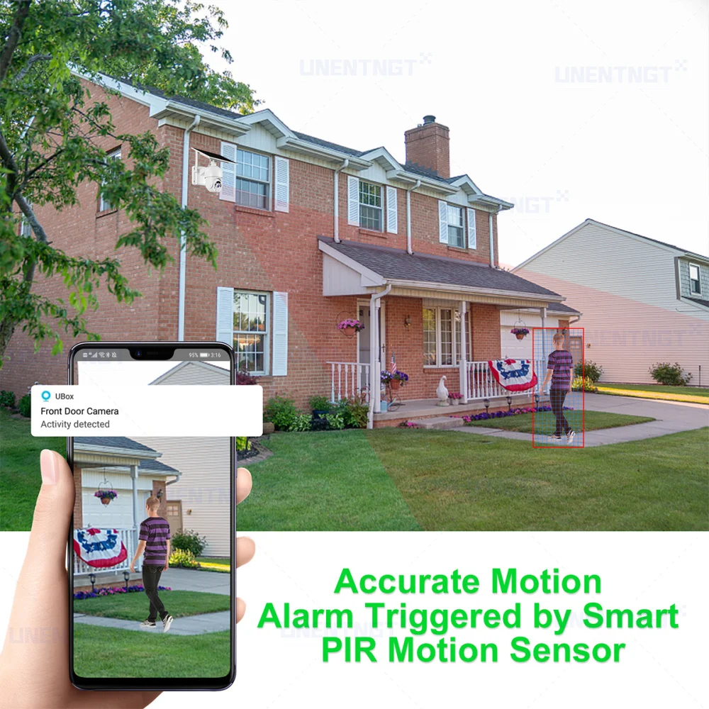 Уличная камера видеонаблюдения UNENTNGT с питанием от солнечной батареи Wi-Fi PTZ 1080P |