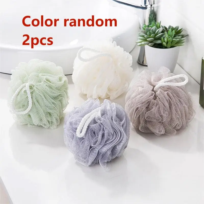 

30g 2PCS Soft Lovely Color Bath Ball Adult Children Rub Bath Flower Simple Bath Brush Plain Scrub Bath Body Brush Body Wash