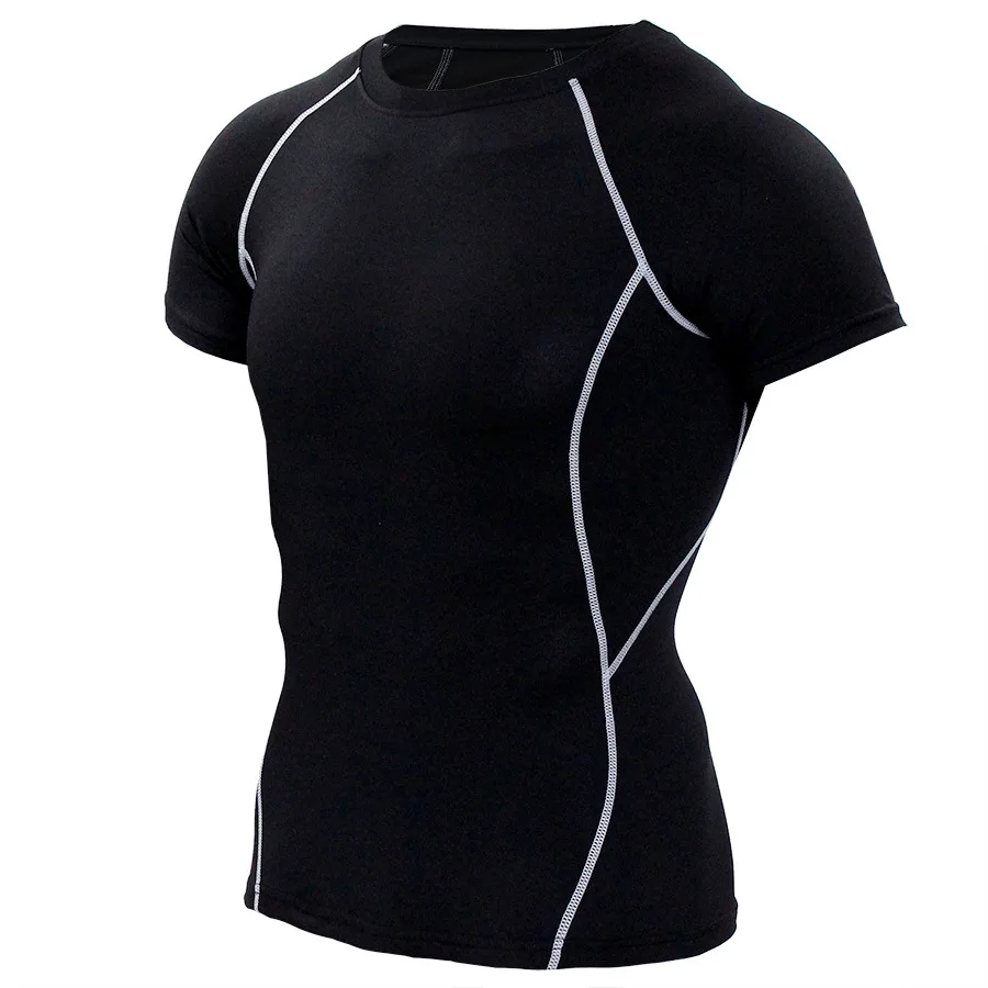 

New Sports Running T-shirt Round Neck Tights Fitness Short-sleeved Men's Quick-drying Moisture-wicking Elastic