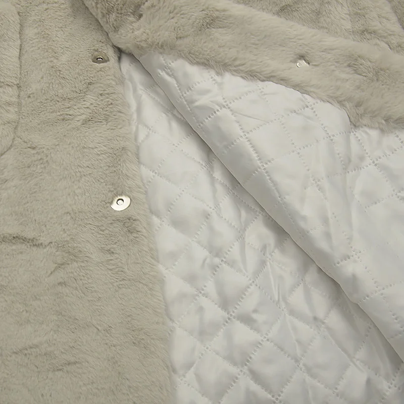 Eco-friendly Fur Coat Korean Style Women long Jacket Stand-up Collar Plush Fur Coat Thick Warm Faux Fur Jackets winter clothes