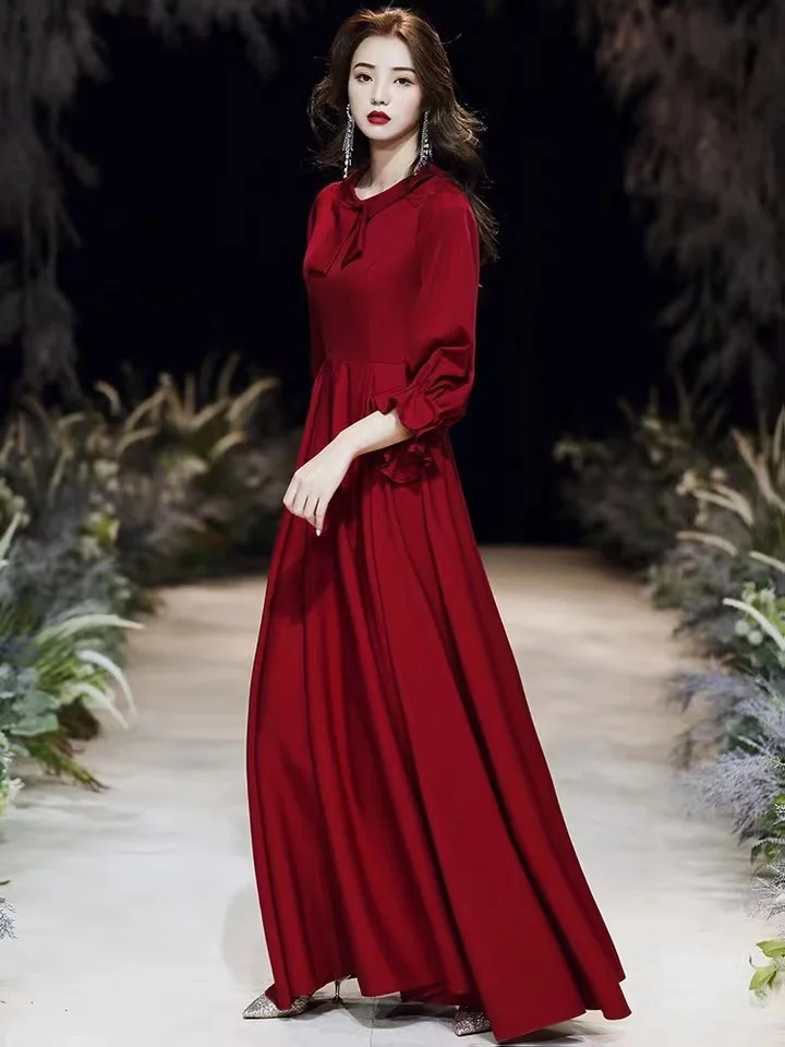 

High Street Evening Dresses for Women 2022 New In Casual Solid Empire A-LINE Dress Sexy Ruffle Long Sleeves Slim Fit Clothing