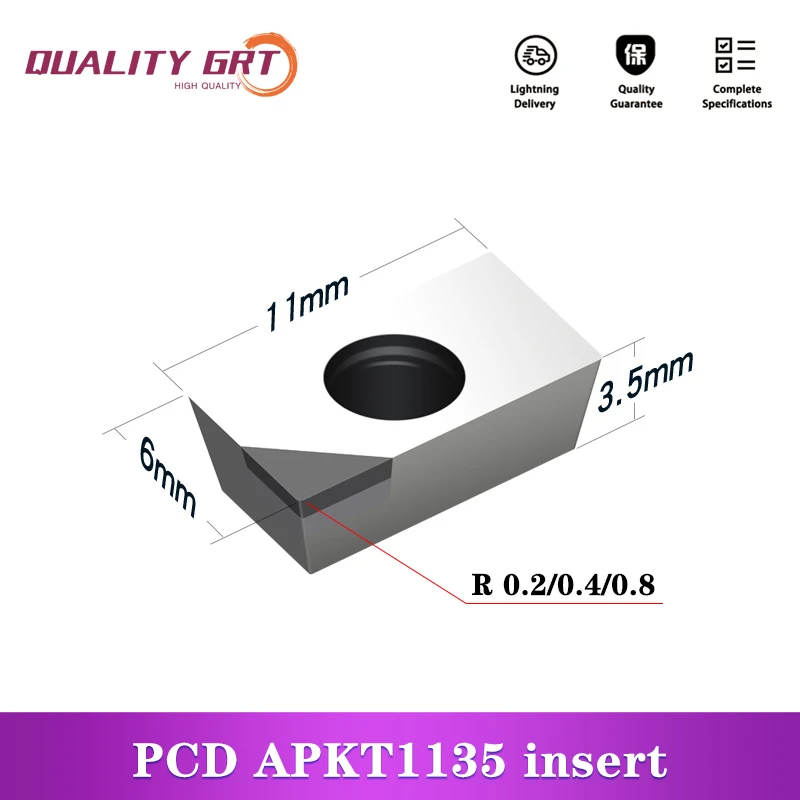

Q.Grt APKT1135 Diamond Milling Cutter Insert APMT APKT 1135 PCD Aluminum Alloy End Mill Tool CNC Carbide CBN Turning Lathe CBN
