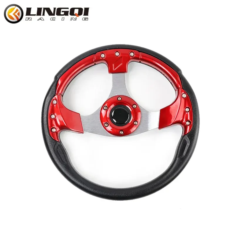 

LYNNCHI мотоциклетное рулевое колесо 320 мм, 13-дюймовая фиксированная ручка, опорная пластина, ручка для 110cc Go Karting ATV UTV Quad Parts
