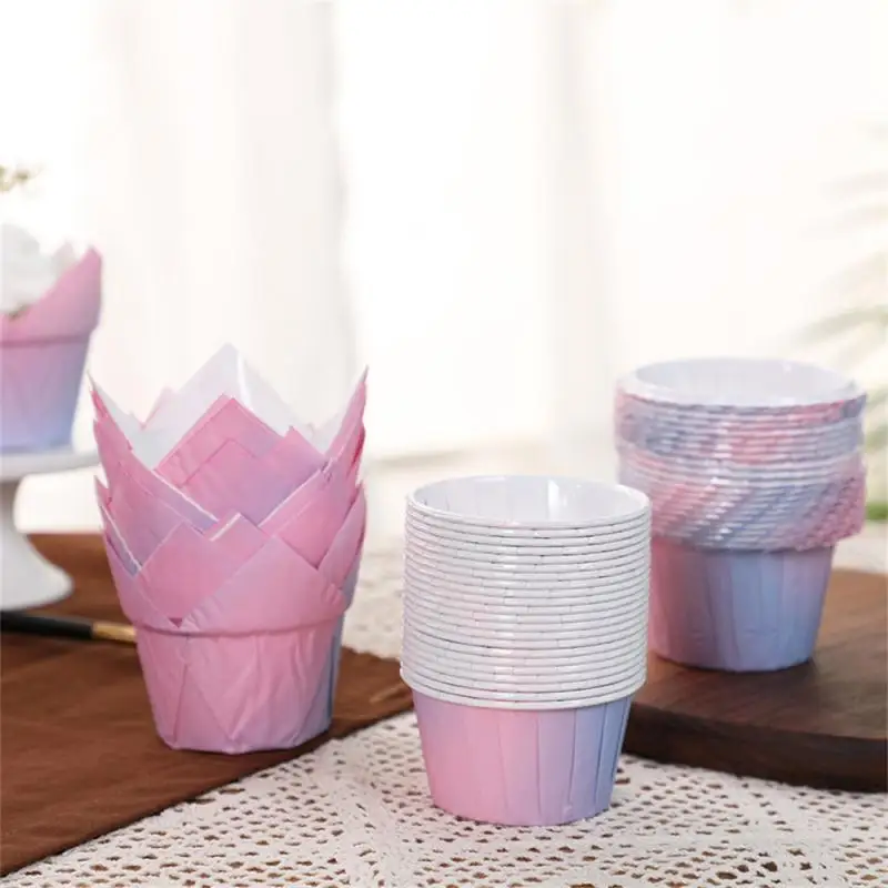 High Temperature Resistance Mini Paper Cup Pleated Clear Shape Lasting Cupcake Lining Direct Contact With Food Cake Cup