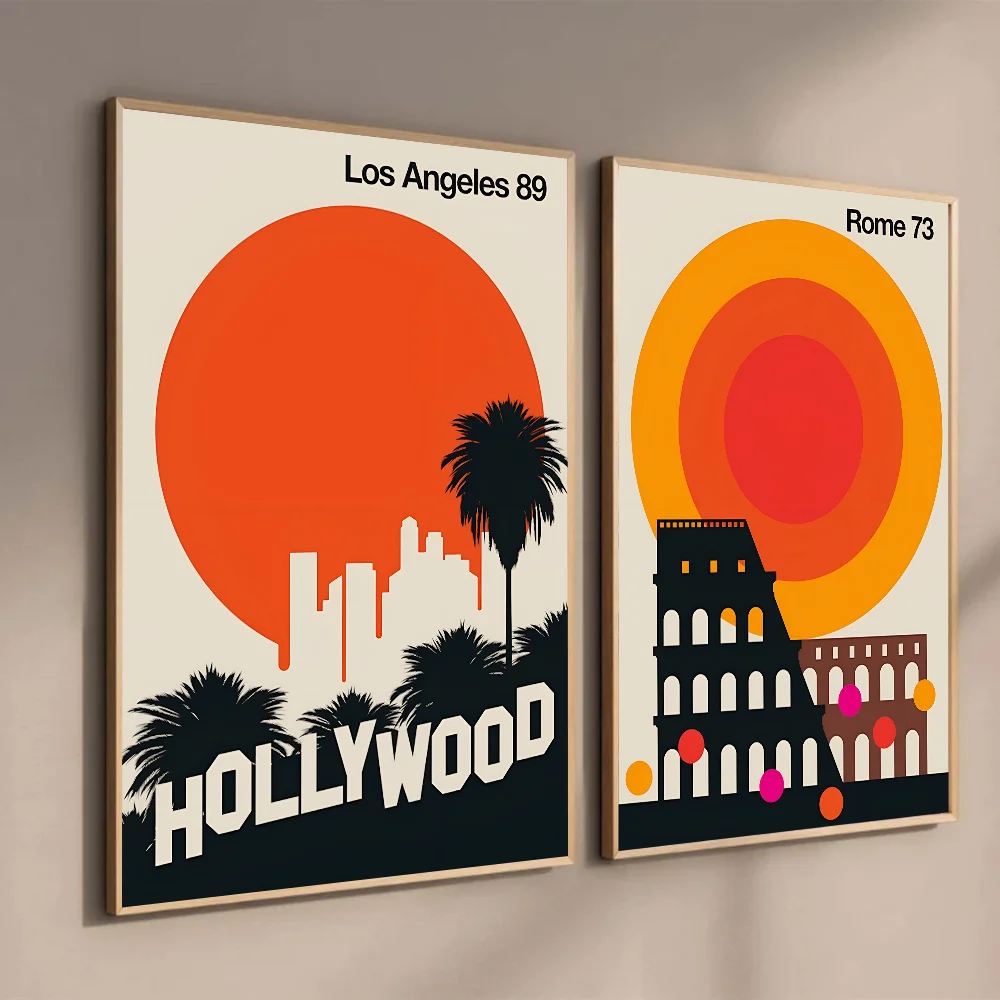 1 шт. самоклеящийся постер с изображением всемирно известных туристических