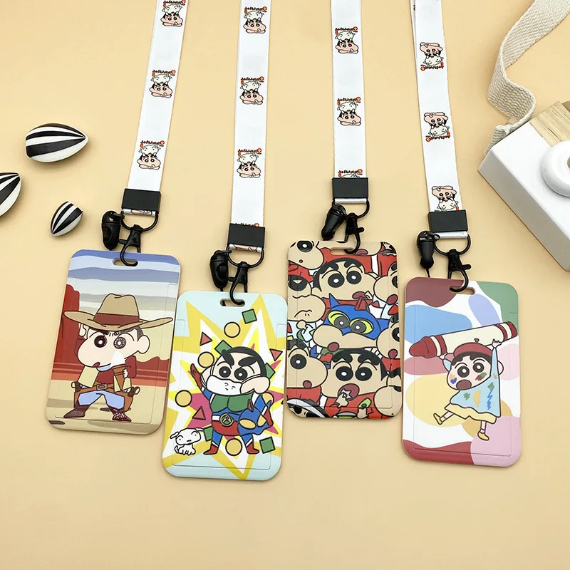 

Anime Crayon Shin Chan Keychain Lovely Campus Meal Bus Campus Id Card Lanyard Phone Rope Holder Lariat Neck Strap Hang Keyring