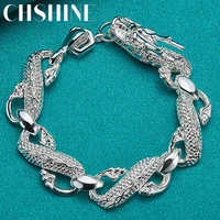 chshine 925 sterling silver dragon bracelet bangle cuff for man women party national style gift fashion jewelry