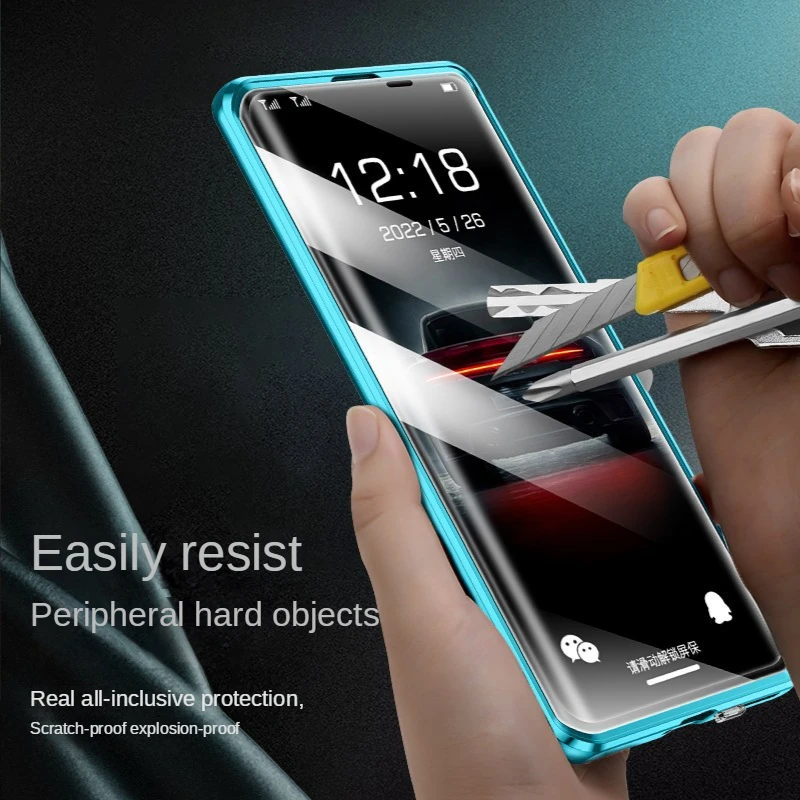 360 Full Body Cover For Huawei P50 Pro Case Tempered Glass Case For Huawei Nova10  9 Honor 50 60 70 Pro Plus Flip Metal Frame