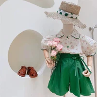 girls outfits sets 2022 new summer fashion clothes floral shirt top bow shorts pants kids clothing girls sets