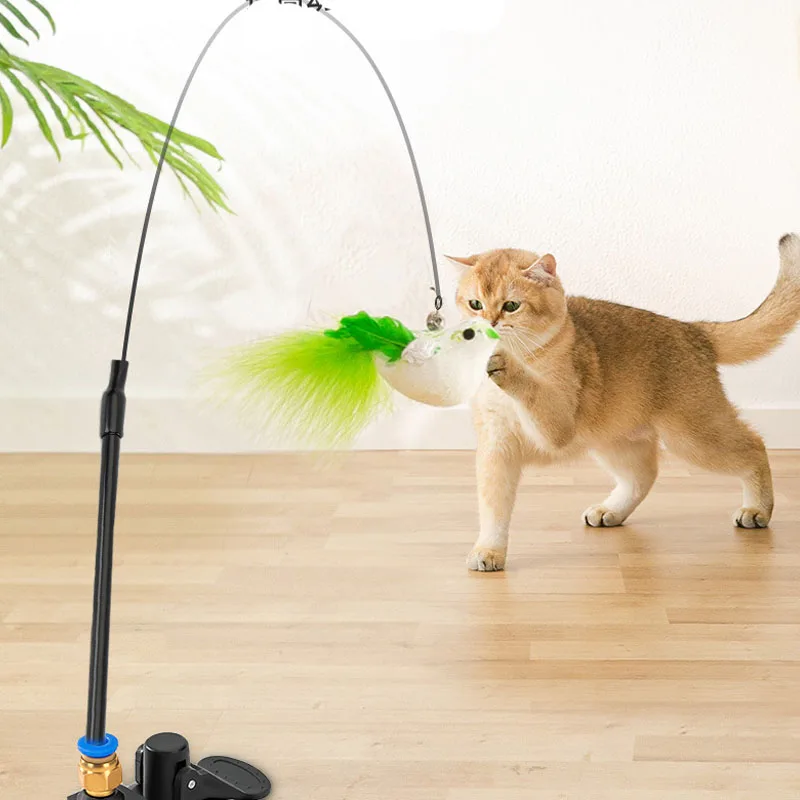 

Искусственная игрушка, забавная птица с пером и колокольчиком, игрушка-палочка для котят, игрушка-палочка, товары для кошек