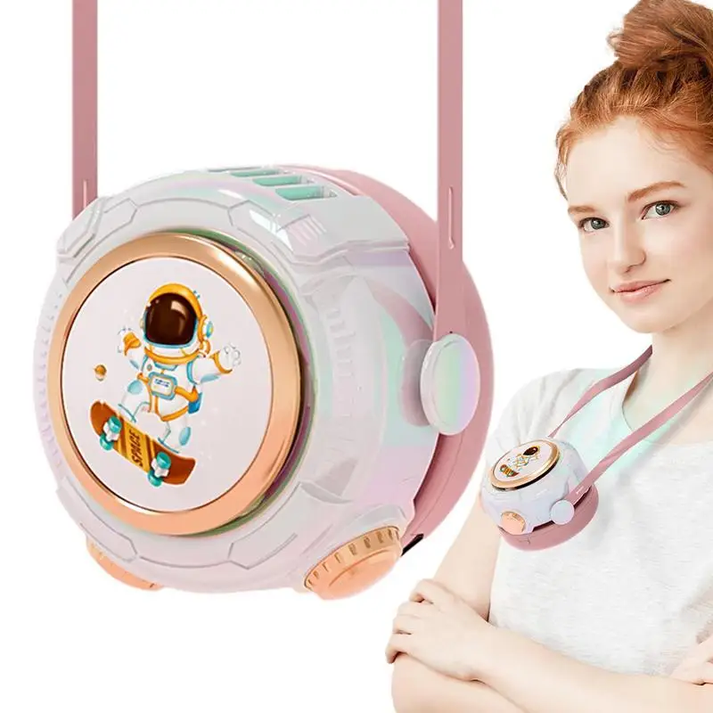 

Neck Fan Small Portable Fan Bladeless Neck Fan Smooth Cool Breeze Silicone Lanyard Design USB Charging 3 Speeds Adjustable For