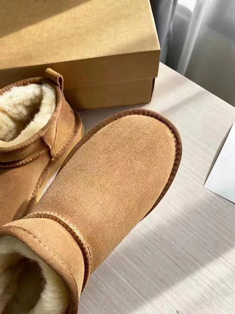 Зимние ботинки женские Tazz Platform Ultra Mini 2024 новые зимние короткие из овчины шерсти