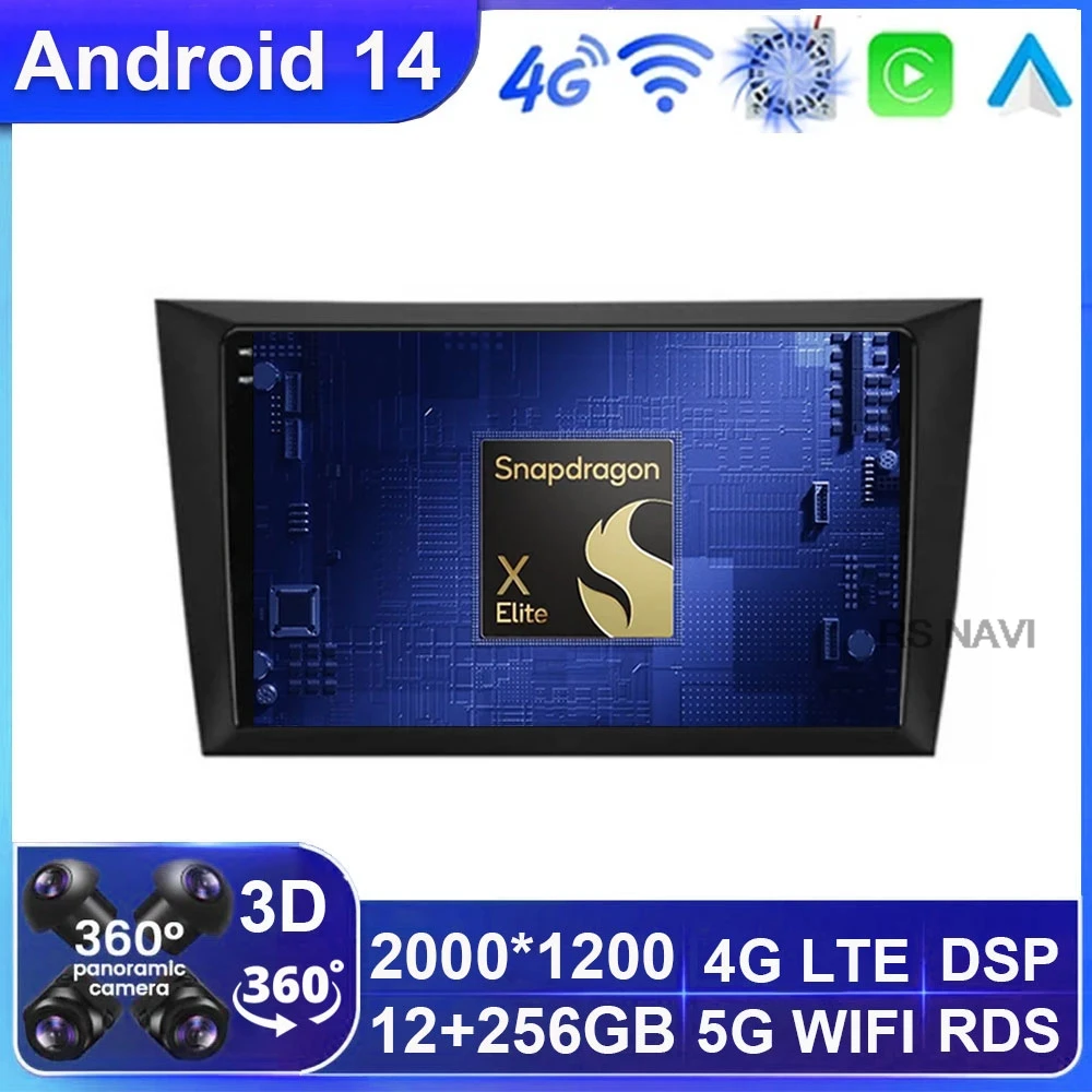 Автомобильное радио Android 14 для Volkswagen VW Golf 6 2008-2016 Viedo Player 4G LTE Стерео DSP Навигация 2 DIN