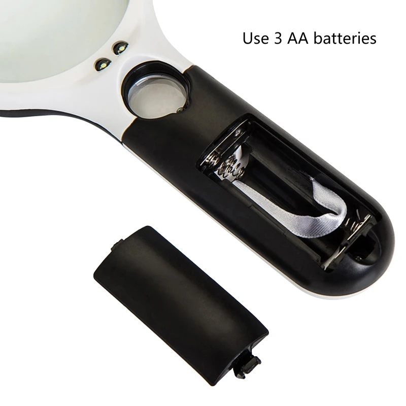 Увеличительное стекло с подсветкой 3X 45X Ручное большое увеличительное 3