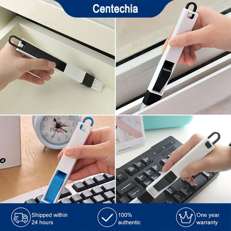 

2 In 1 Multifunctional Computer Window Crevice Cleaning Brush Window Groove Keyboard Nook Dust Shovel Window Track Cleaning Tool