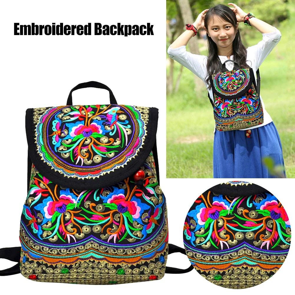 Модные рюкзаки в этническом стиле винтажная женская сумка с цветочной вышивкой