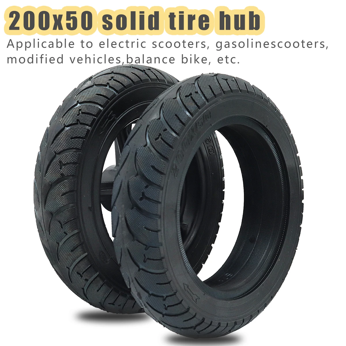 

200x50 Wheel Solid Tire With Plastic Rim for Mini Electric Scooter 8x2 Inch Explosion Proof Tubeless Tyre Accessories