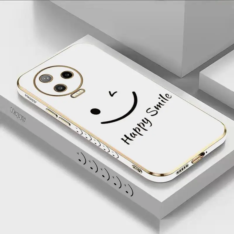 

Keep Smiling Luxury Plating Phone Case Infinix Note 12pro 12 11 11Pro 10 Pro 10 Hot 12 12 Play 11S 10 Play Cover