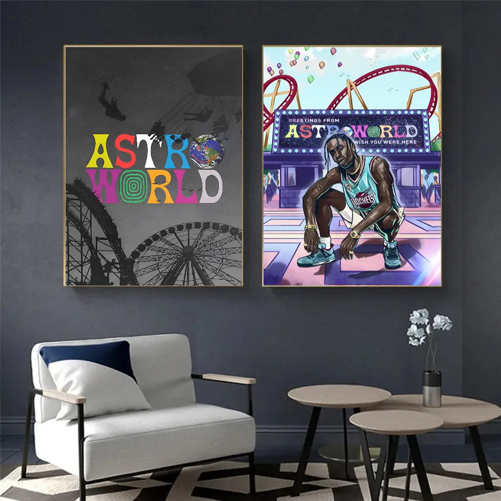 Самоклеящийся художественный постер Travis Scott Rodeo Astroworld ретро наклейка из