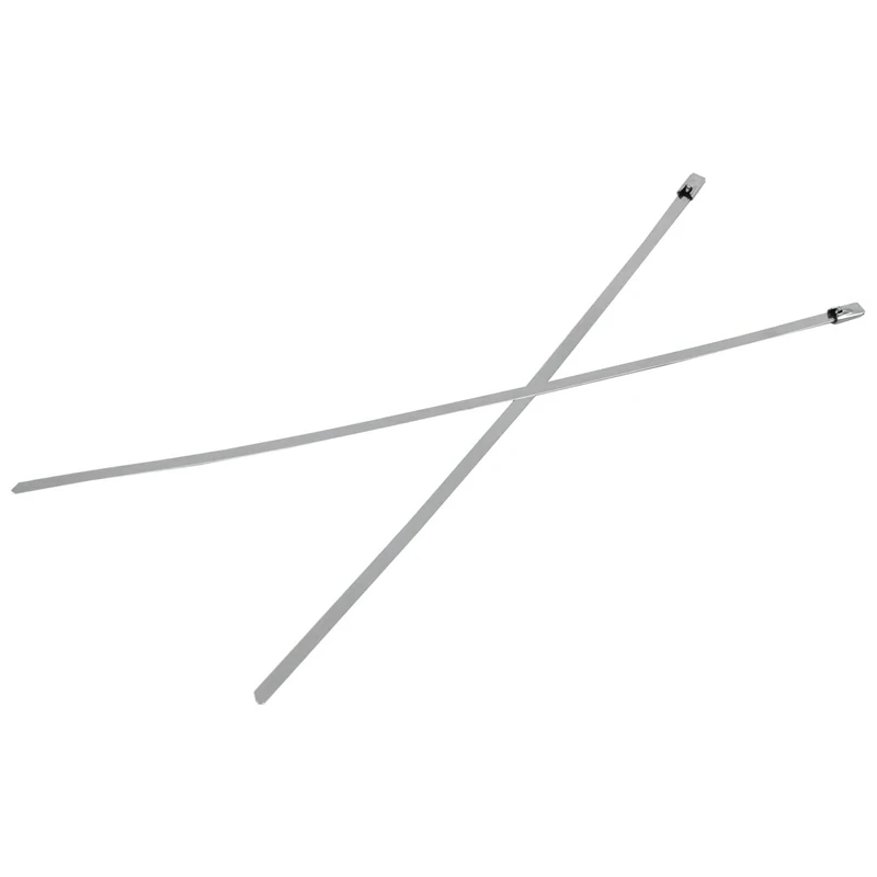 

50Pcs 4.6X300mm Stainless Steel Exhaust Pipe Wrap Coated Locking Cable Zip Ties Self-Locking Stainless Steel Cable Tie