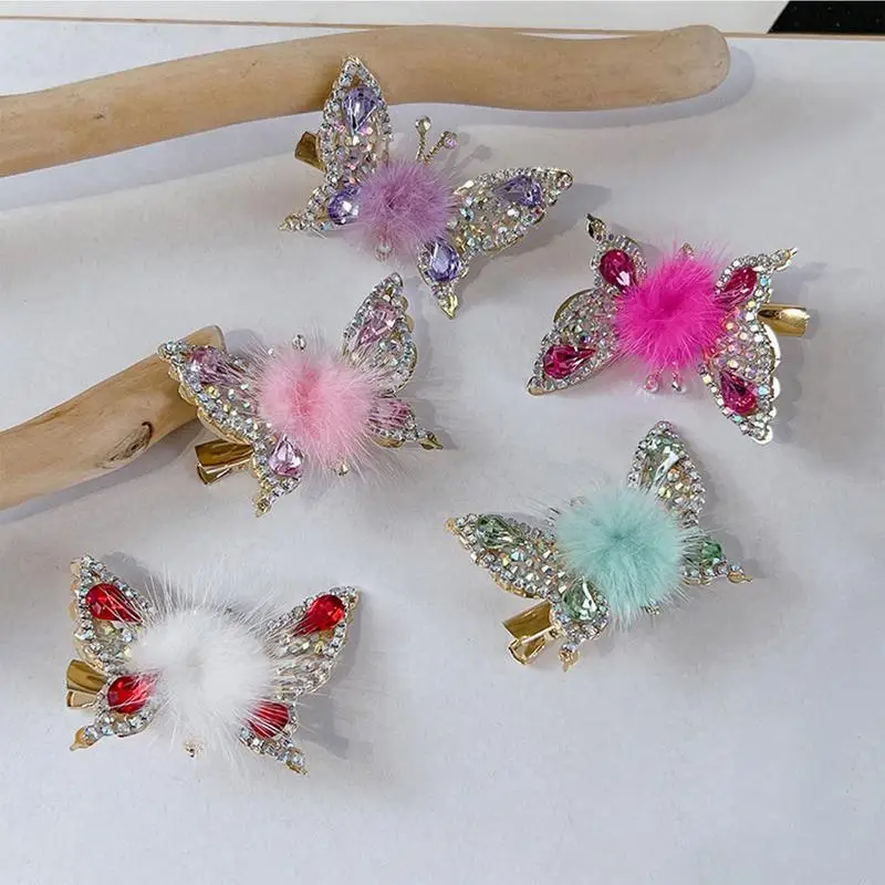 

Butterflies Hairpin Flying Butterflies With Rhinestone Sparkly Hair Clips Hair Barrettes Fashionable Hairpins Decorative Hair