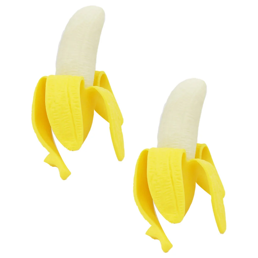 

2 Pcs Toyd Banana Squeeze Adorable Decompression Stress Vent Funny Plaything Comfortable Child