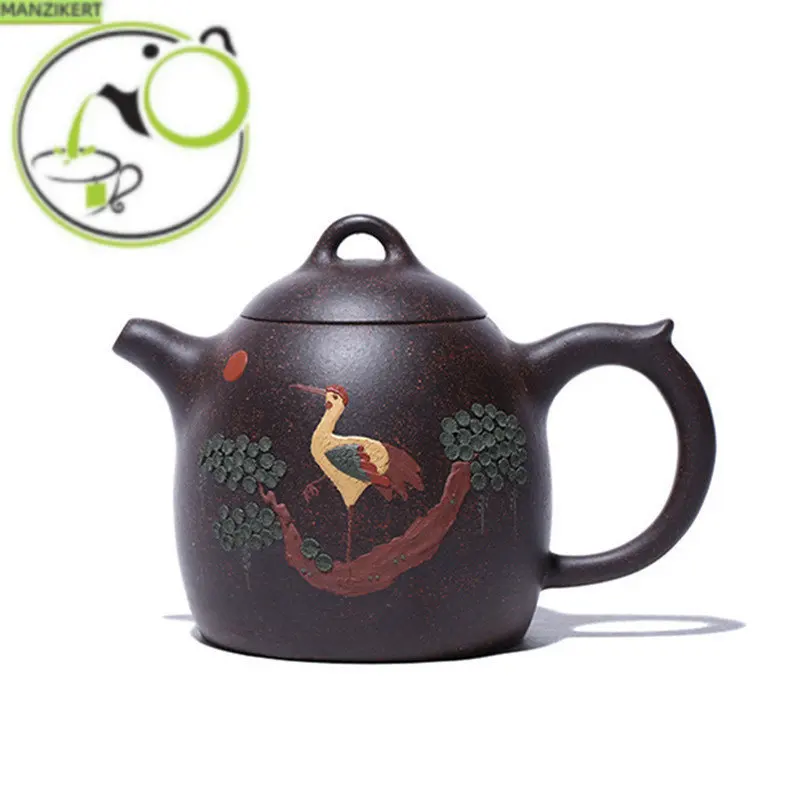 

310ml Classic Yixing Purple Clay Tea Pot Raw Ore Black Gold Sand Teapots Zisha Dragon Egg Filter Kettle Household Tea Set