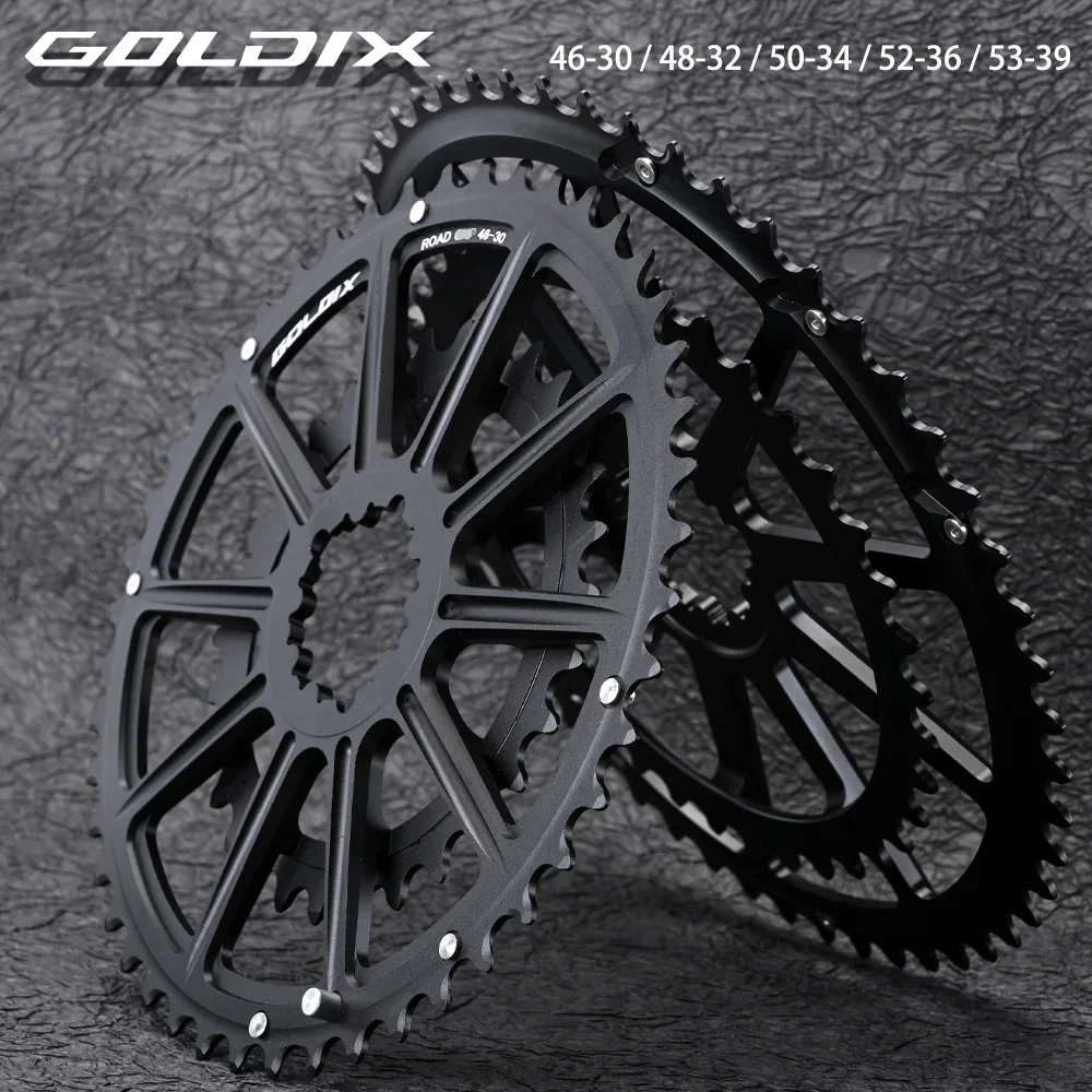 GOLDIX 53-39T 52-36T 50-34T 48-32T 46-30T спецификация звездочка шатуна дорожного велосипеда
