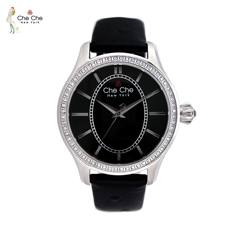 CHECHE CC0016-C women's watch leather strap luxury fresh wind full of stars thin diamond dial quartz lady's watches Gifts