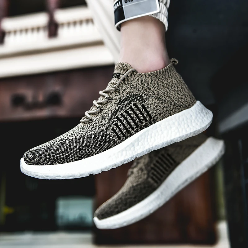 Sneakers Men Outdoor Breathable Running Shoes Lightweight Casual Lace-up Sports Shoe Increasing Height Tenis Masculino
