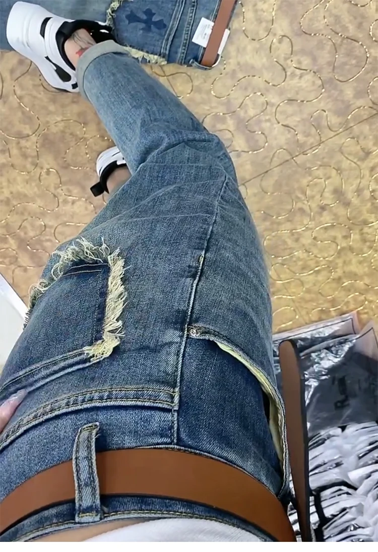 Y2k Big Size Jeans Female Summer Thin Model 2023 New Fashion Brand Haren Pants Fat Mm Thin Straight Daddy Pants