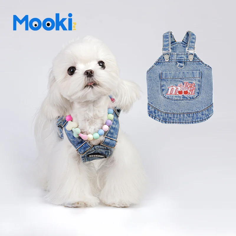 

Dog Clothes Summer Pet Denim Undershirt Can Leash Summer Thin Section Yorkshire Bichon French Bulldog Small Dogs Vests
