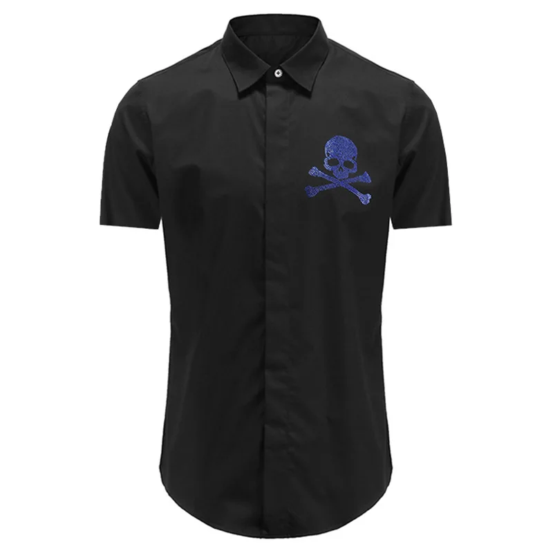 Рубашка A64 мужская с коротким рукавом Модная хлопковая Повседневная сорочка в