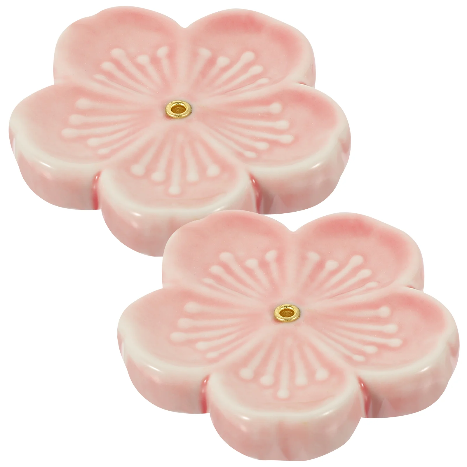 

2Pcs Stick Burner Ceramic Plate Holder Flower Burner Cone Holder Burner Bowl Tray