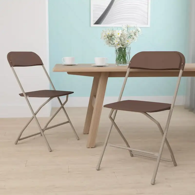

Вспышка мебель Hercules™Серия пластиковых складных стульев-коричневый-2 упаковки 650 фунтов весовая емкость удобный стул для событий-Lightwei