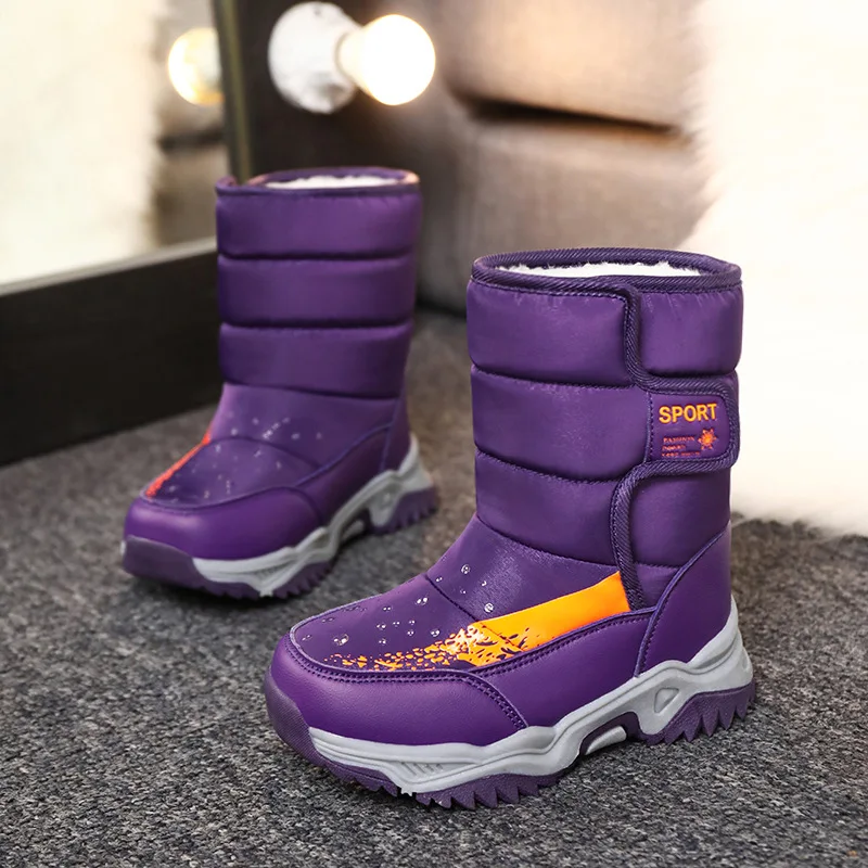 Winter Waterproof Children Snow Boots Fashion Non-slip ComfortableGirl Boots For Kids Outdoor Walking Casual Shoes