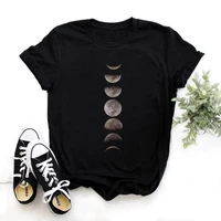 moon phase planet women print t shirt short sleeve shirts summer t shirt tops casual shirt eclipse graphic tops tees
