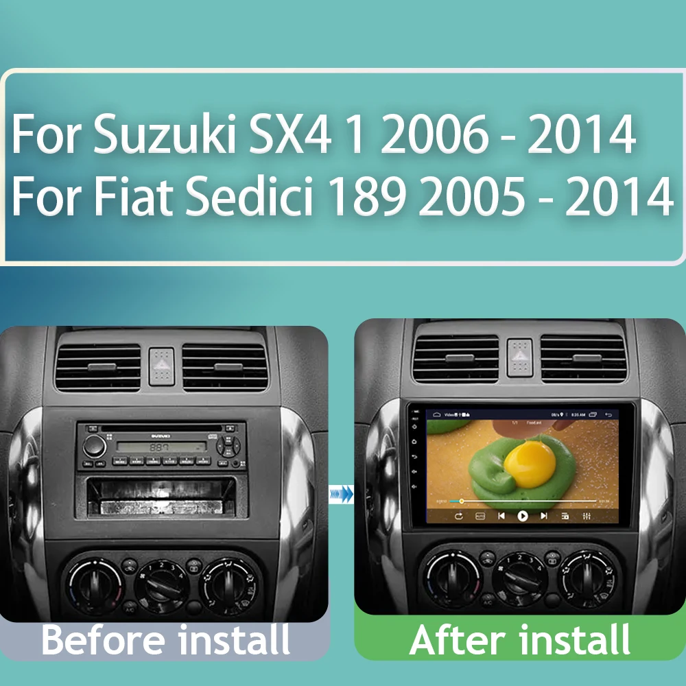 Автомобильный радиоприемник для Suzuki SX4 1 2006-2014 Fiat Sedici 189 2005-2014 Android Авто GPS-навигация