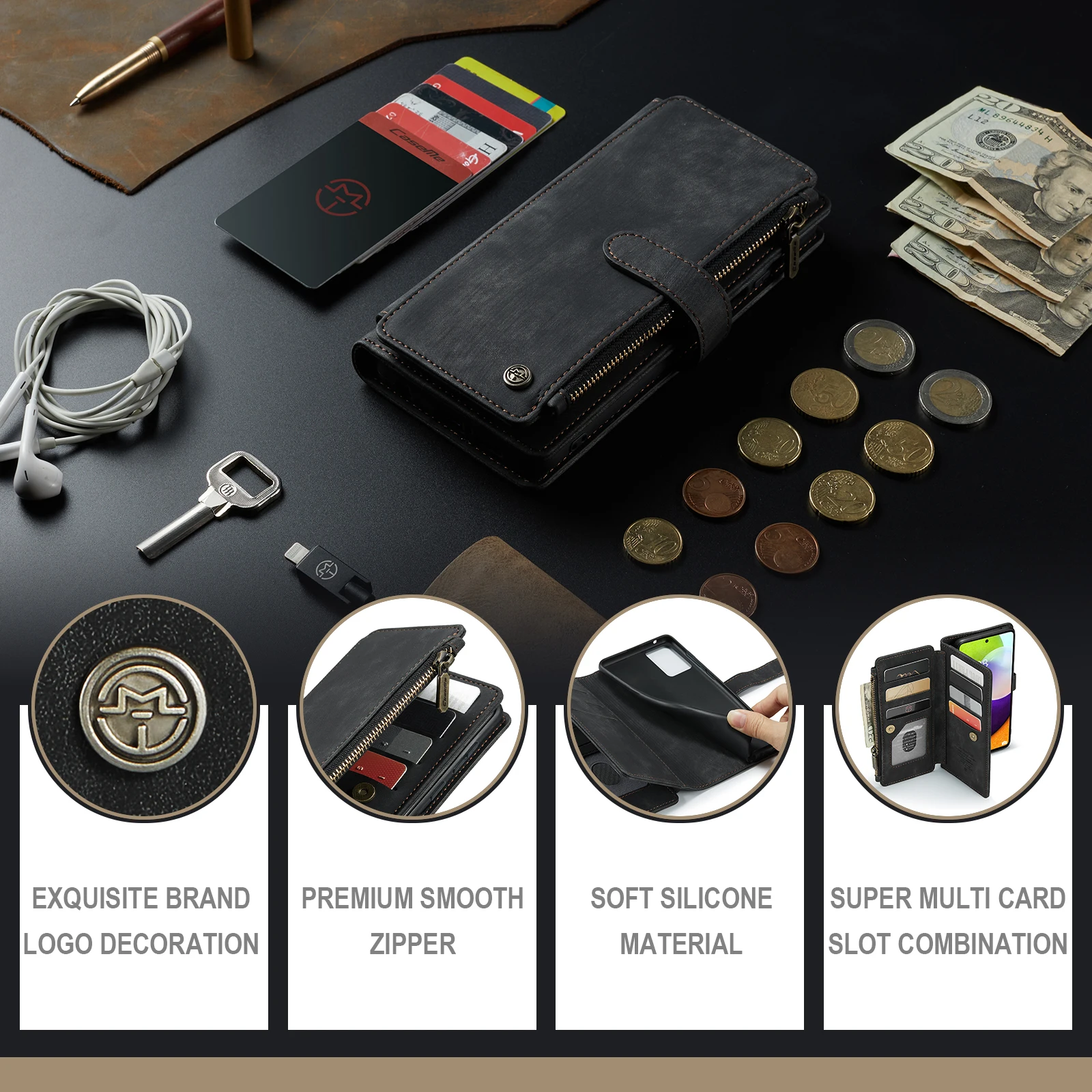Cena Odwróć Skórzane Luksusowe Etui Do Samsung Galaxy A52 Fundas Couqe Portfel Etui Hoesje Pokrywy Telefonów Pyłoszczelna Magnetyczny Posiadacz Karty Capa