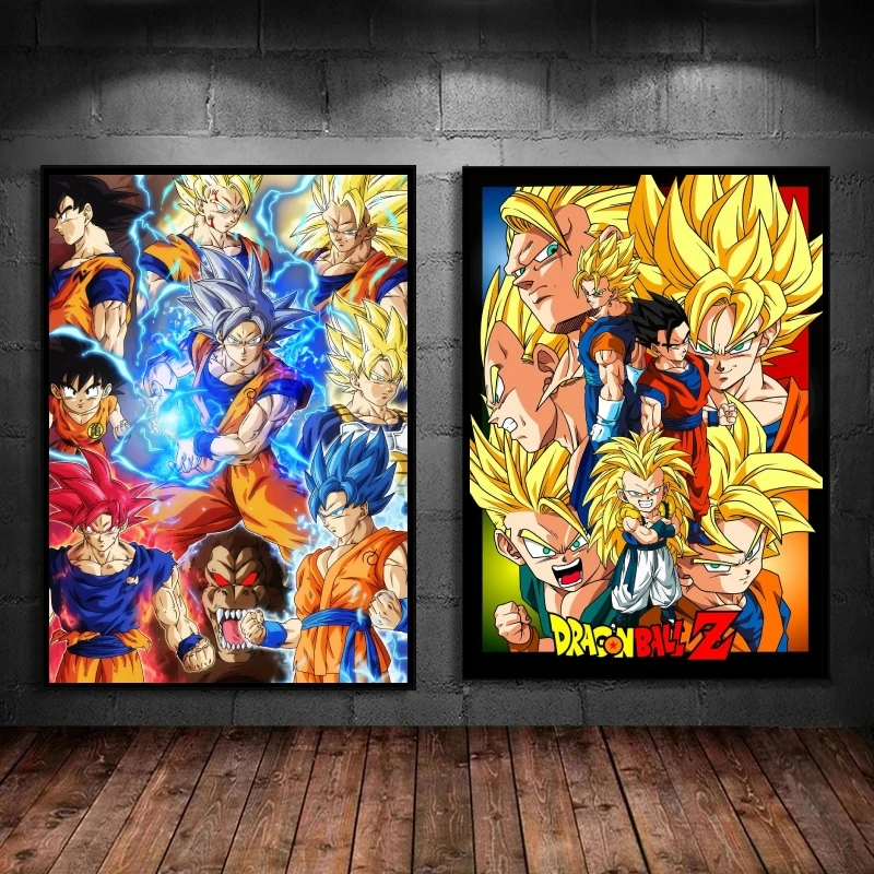 

Dragon Ball Anime Figure Super Saiya 3 Son Goku HD Print Canvas Painting Mural Wall Art Modern Home Living Room Christmas Decor