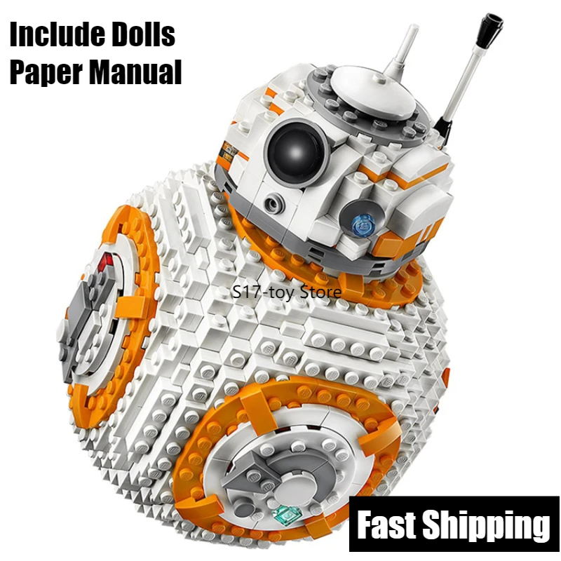 

Строительные блоки в наличии Starplan BB8 BB-8 Robot с фигурками Kylo Ren's TIE Fighter, детские блоки «сделай сам», игрушки для детей